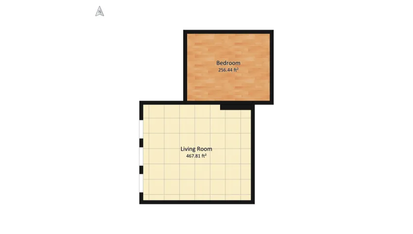 Room 1- Classic Black and White floor plan 73.62