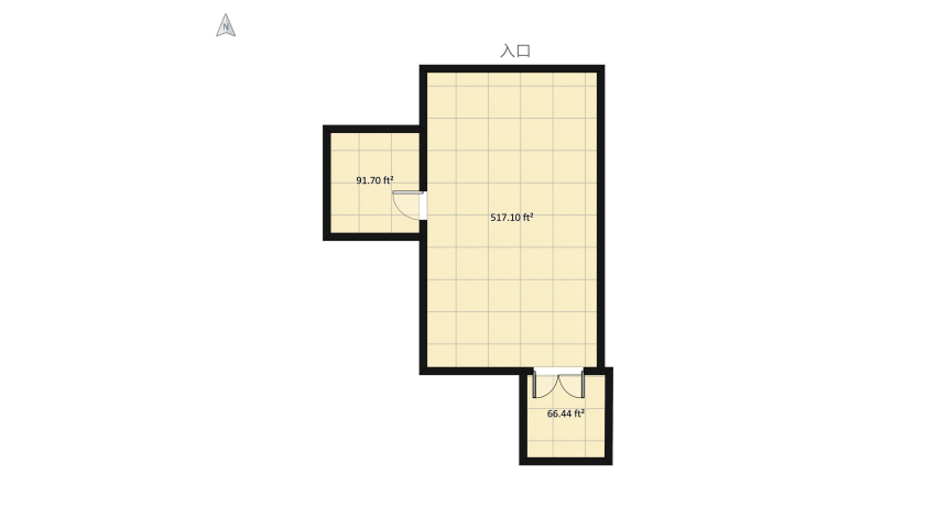Yasser's Bedroom floor plan 68.96