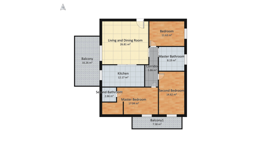 Quadrilocale  floor plan 135.66
