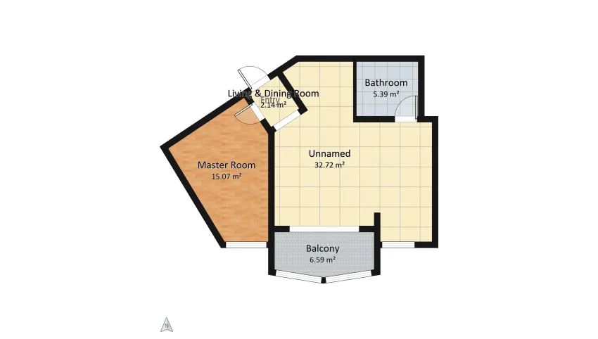 Modern Urban ApartmentModern Urban Apartment floor plan 61.91