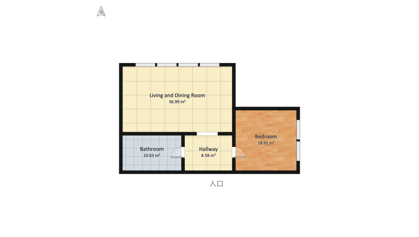 Fresh modern apartment floor plan 83.49