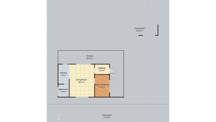 Modern TINY HOME floor plan 756.55