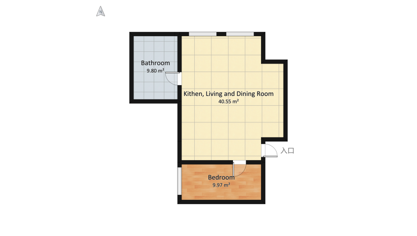 Small apartment in old town floor plan 66.89