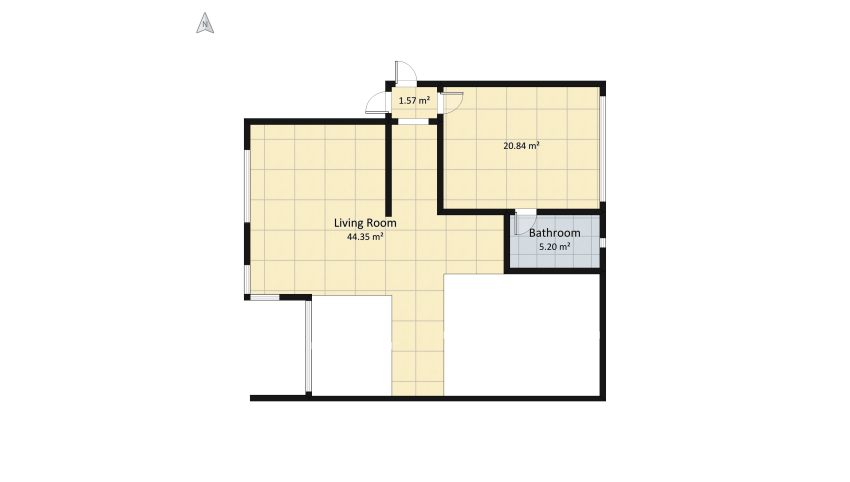 Livingroom and  sitting room floor plan 197.39