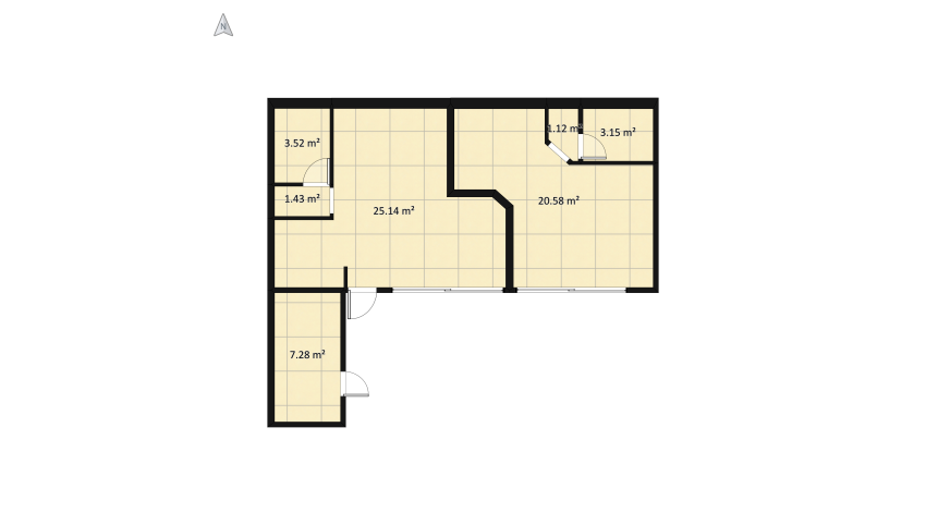 Monolocali floor plan 69.52
