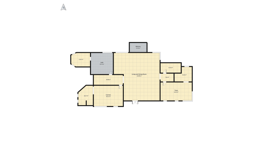 Large Apartment  floor plan 395.61