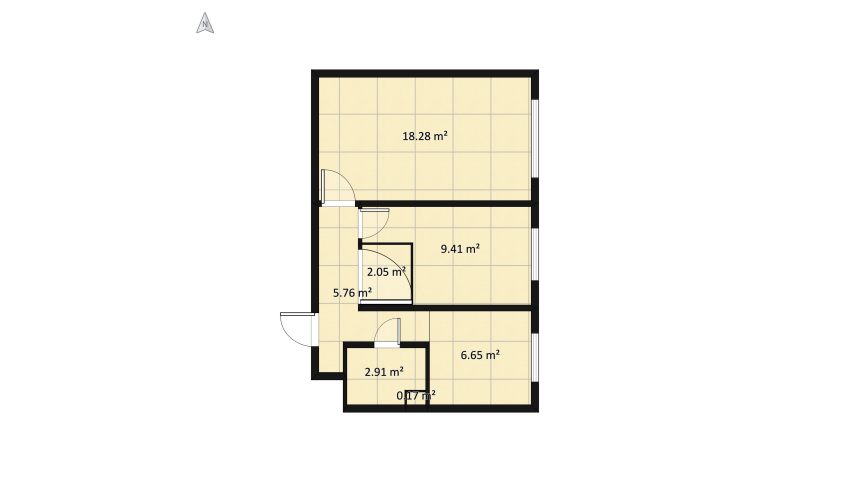 2 комнатная квартира в 9ти этажке floor plan 50.75
