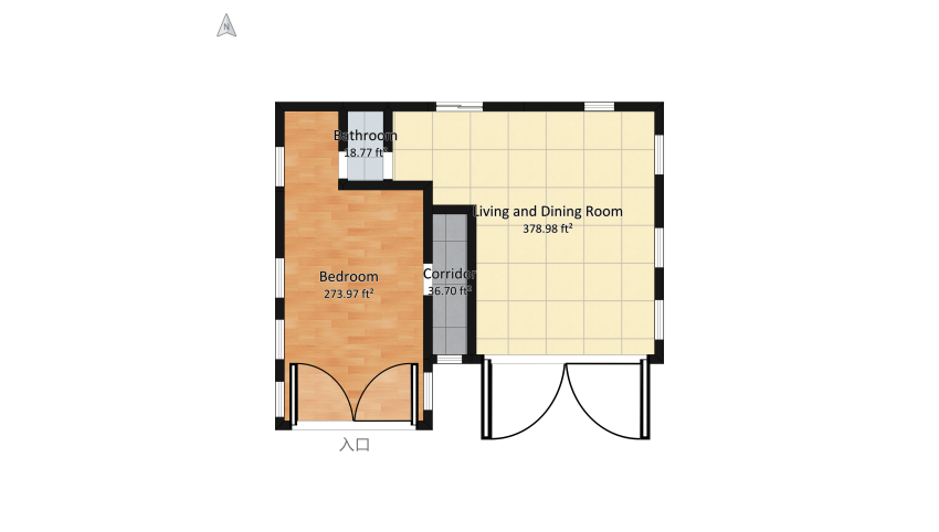 Modern Japanese Minimalist Small Home floor plan 73.89
