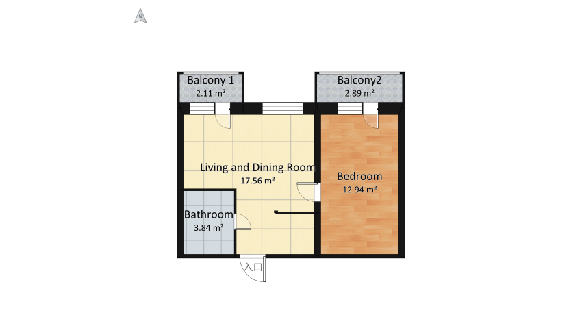 #Residential-Apartment for a man floor plan 45.28