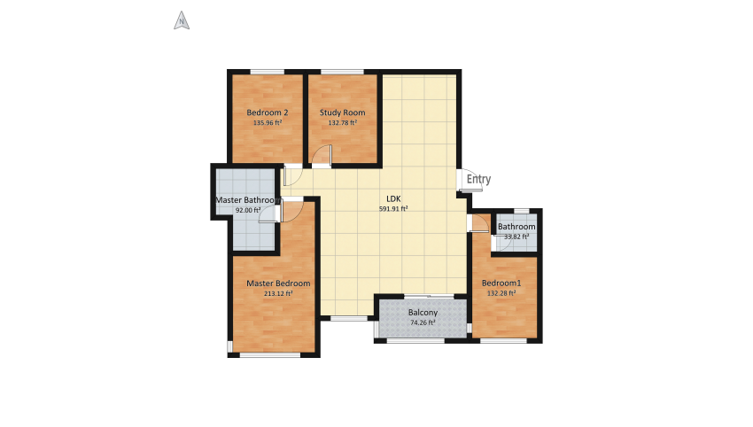 Three Bedroom Large Floor Plan floor plan 147.42