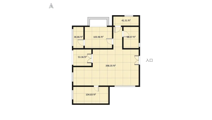 Apartment 1 bhk floor plan 82.06