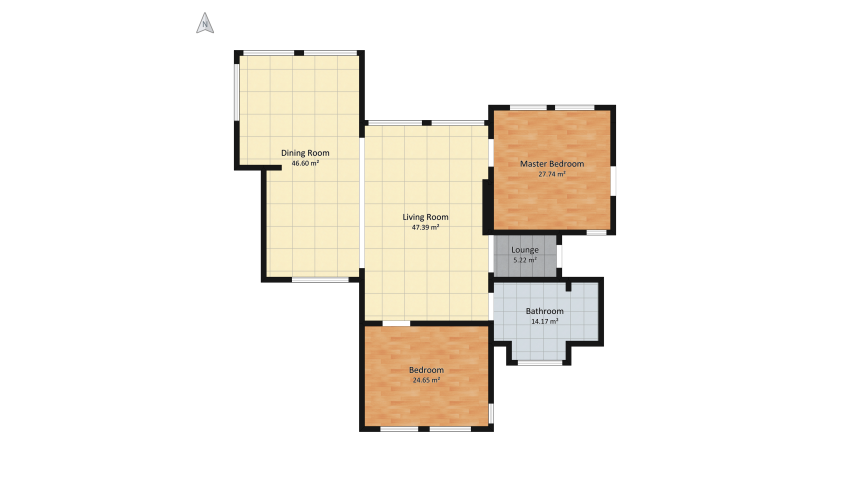 Modern White 2-Bedroom Design floor plan 182.84