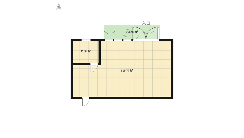 Eclectic Bedroom Apartment floor plan 79.38