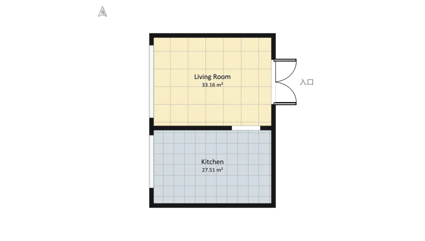 Kitchen and living room  floor plan 66.17