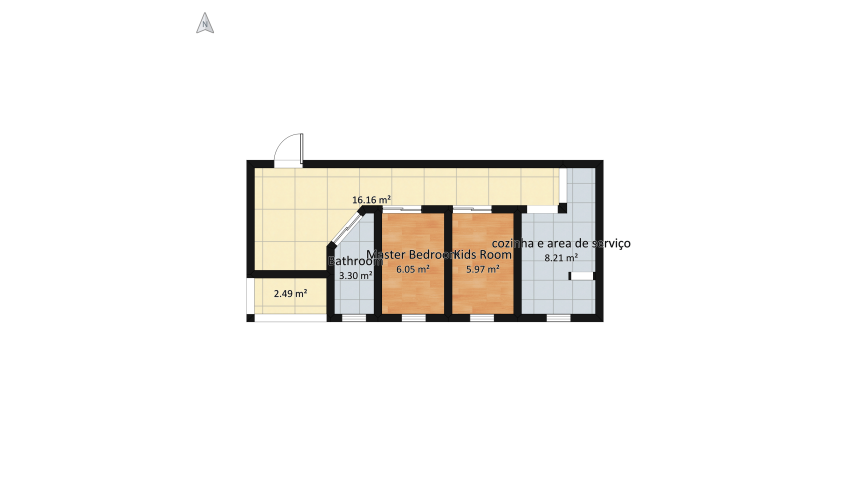 apartamento pequeno bem pensado floor plan 51.51