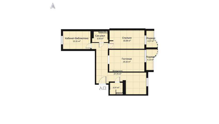 Проект 3х комнатной квартиры floor plan 104.25