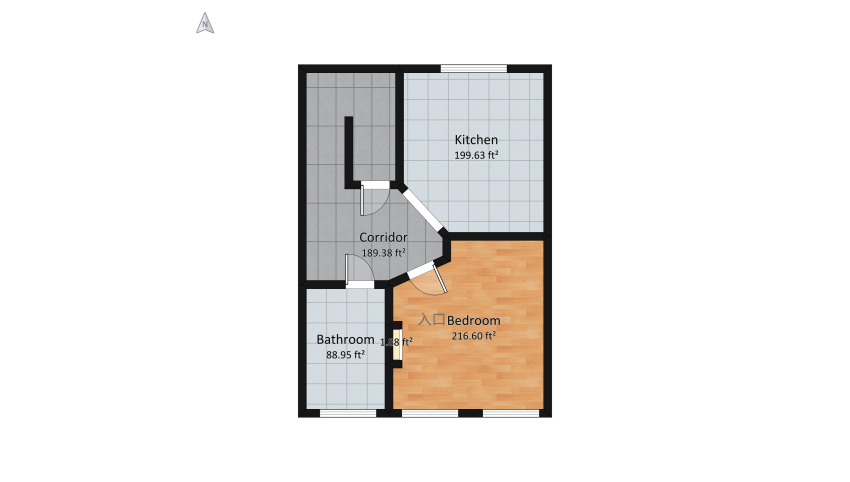 duplex in cool colours floor plan 123.85