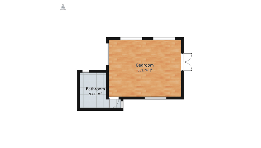Boho Bedroom with private bath floor plan 46.84
