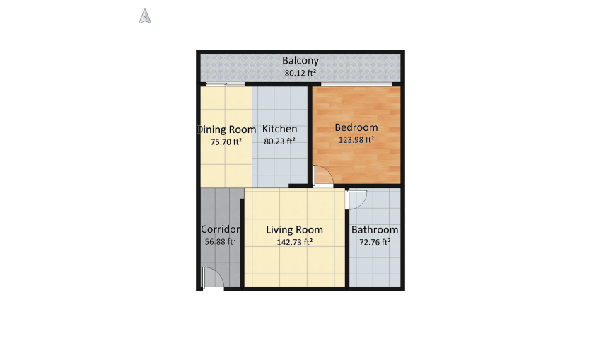 Modern Apartment Design #Residential floor plan 64.51
