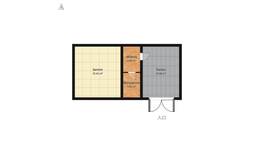 PBJ Pice-Garázs - TERV floor plan 79.45