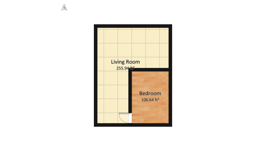 Bedroom in tiny house floor plan 38.22