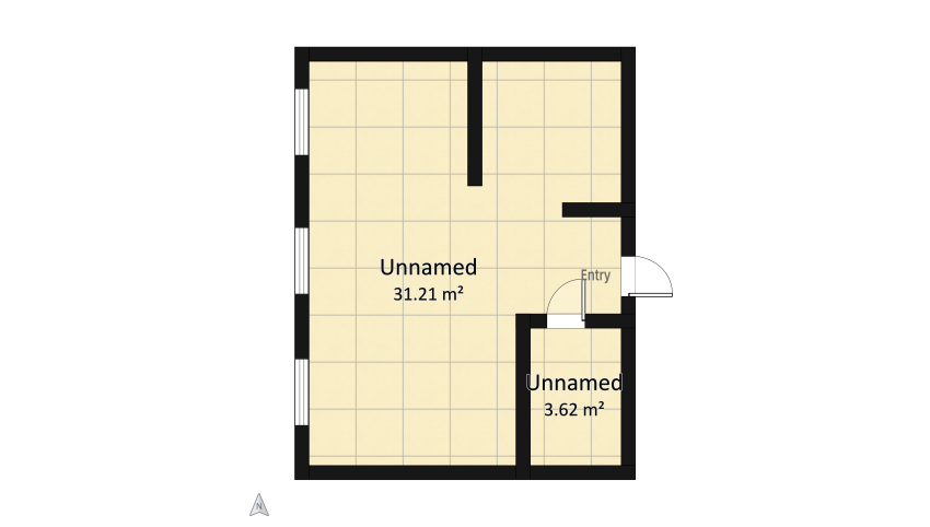 Studio Apartment for Student floor plan 34.83