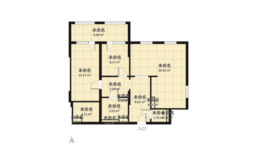Современный дизайн 2 комнатной квартиры floor plan 86.19