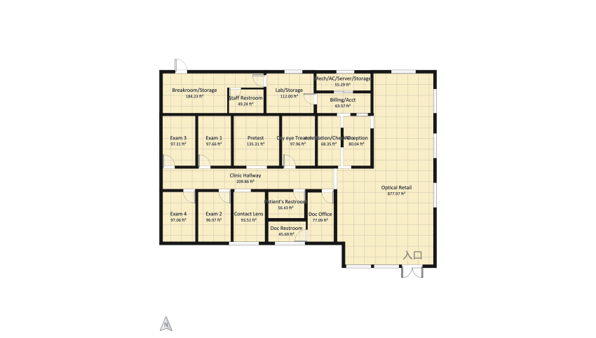 dry eye clinic and doctor's office floor plan 241.14