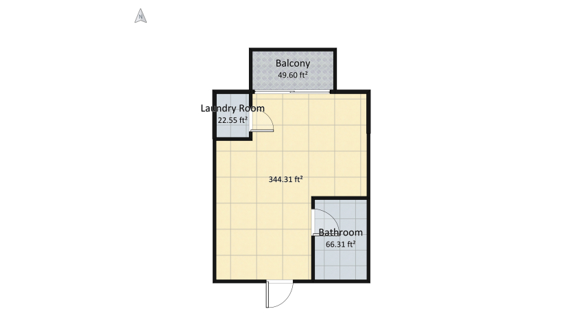 Studio Unit Apartment floor plan 48.32
