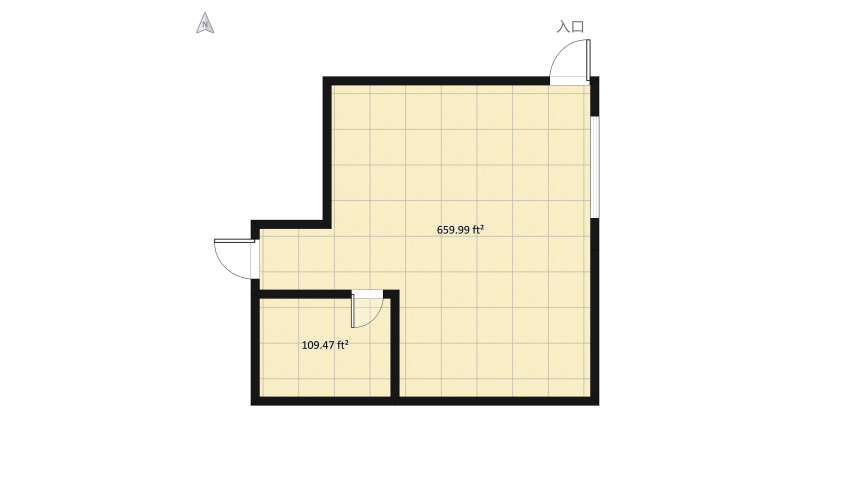 studio apartment floor plan 77.48