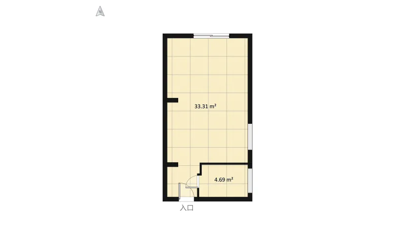 Monolocale di 38 mq floor plan 41.97