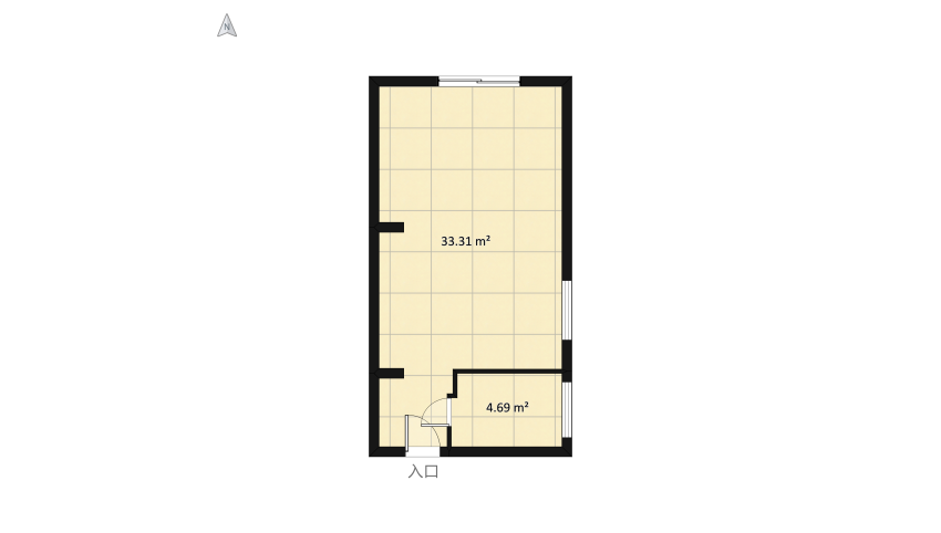 Monolocale di 38 mq floor plan 41.97