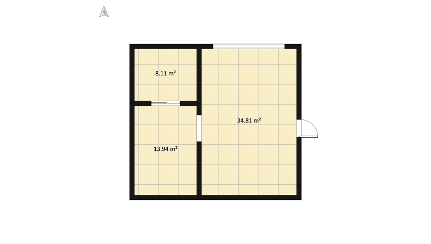 Studio Apartment floor plan 63.12
