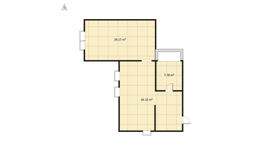 Wooden cozy house floor plan 77.5