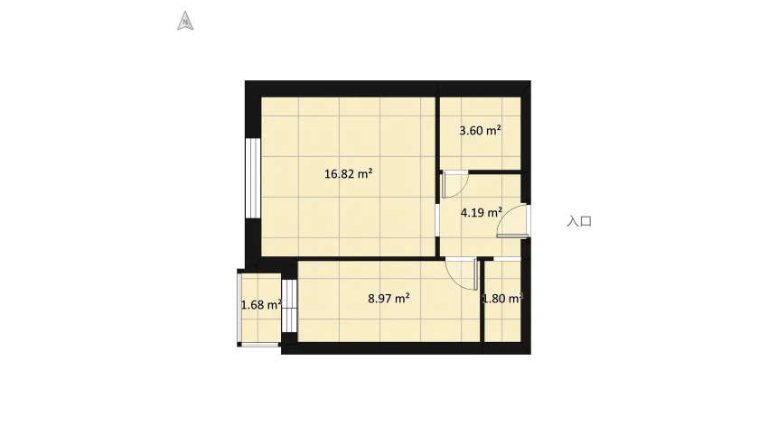 Однокомнатная квартира 35 кв.м floor plan 43.33
