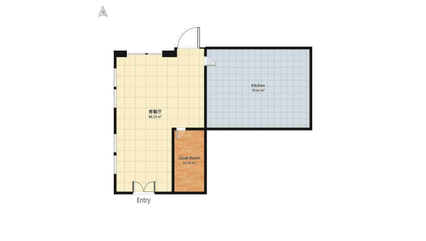 Tall Ceiling Living Space / 2 Floors floor plan 217.44