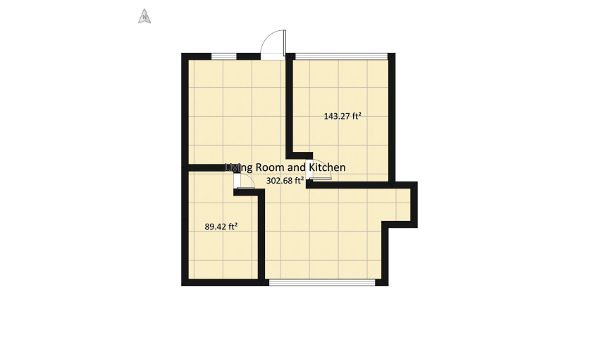 cream apartment w/ pale green accents floor plan 56.88