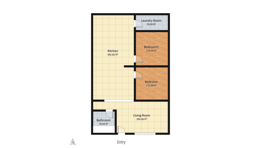 Bungalow: Modernized and Light Classy style floor plan 126.66