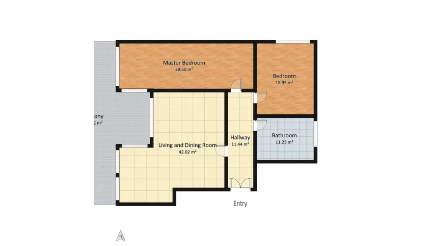 Beige Wohnung floor plan 164.27
