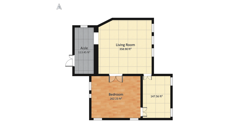 Art Deco Style Flat floor plan 91.42