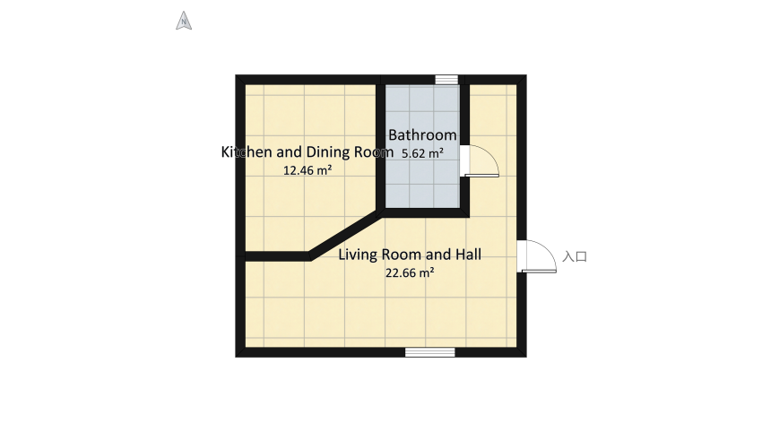 Apartamento moderno floor plan 46.85