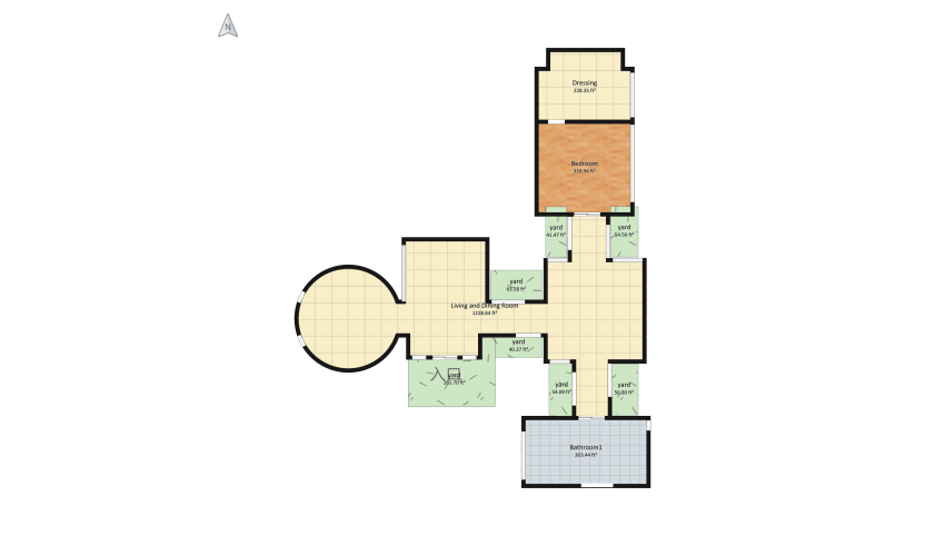 Penthouse floor plan 225.79