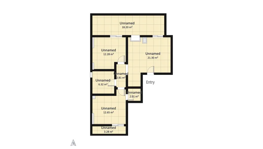 Small Apartment For Four floor plan 78.85