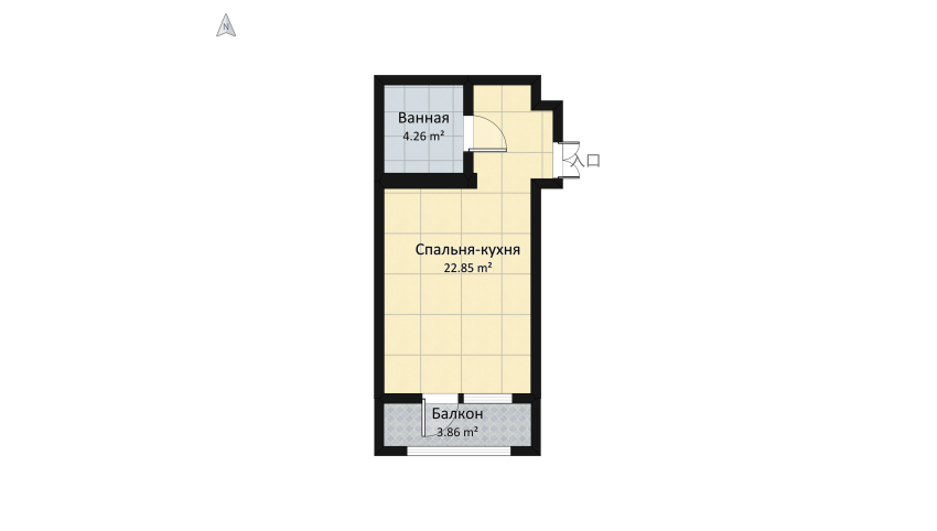 Studio floor plan 36.46