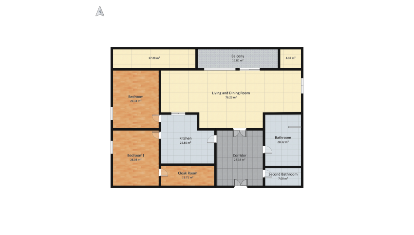 Modern ArtDeco floor plan 292.91