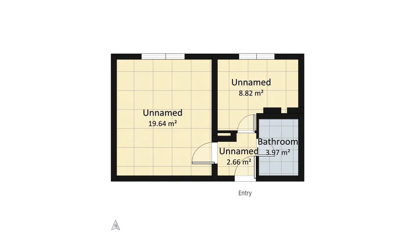 Modern 1 room condo for rent floor plan 35.17