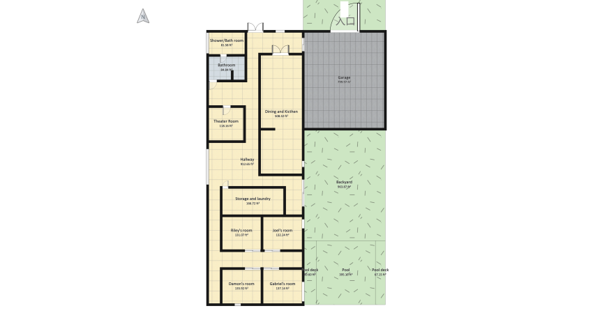 Family of five house floor plan 587.43