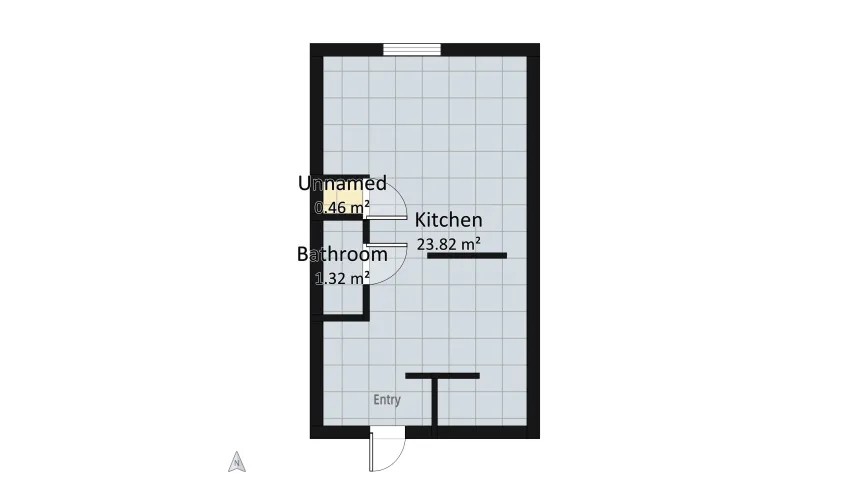 Studio apartment floor plan 25.6