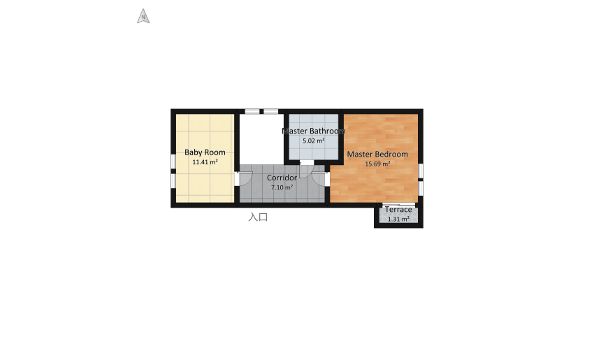 Small urban duplex floor plan 84.79