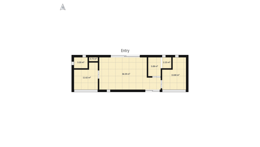 One floor private house for family - 2 floor plan 85.2